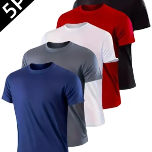 5 Piece Men's Training Sport Short Sleeve