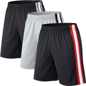 Mens Performance Mesh Shorts With Side Stripes