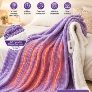 90x100 Heated Electric Sherpa Blanket